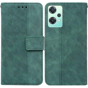 For OnePlus Nord CE 2 Lite 5G Geometric Embossed Leather Phone Case(Green) (OEM)