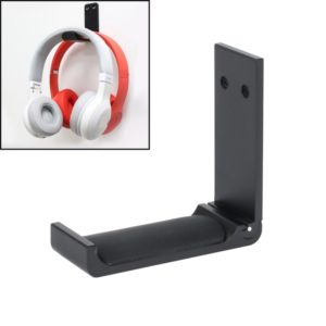 Paste Screw Type Metal Foldable Headset Stand Display Hanger(Black) (OEM)