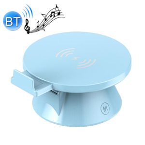 10W Multifunctional Universal Horizontal / Vertical Flash Charging Wireless Charger Bluetooth Speaker with USB Interface(Cyan Blue) (OEM)