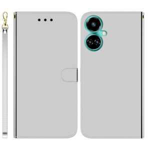 For Tecno Camon 19 Pro 5G Imitated Mirror Surface Horizontal Flip Leather Phone Case(Silver) (OEM)