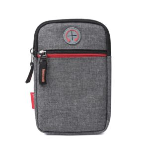 For 5.5-6.5 inch Mobile Phones Universal Canvas Waist Bag with Shoulder Strap & Earphone Jack(Grey) (OEM)