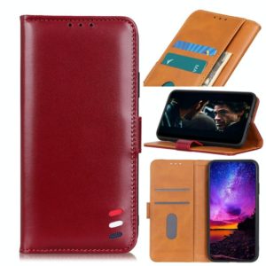 For ZTE Blade A7s 2020 3-Color Pearl Texture Magnetic Buckle Horizontal Flip PU Leather Case with Card Slots & Wallet & Holder(Wine Red) (OEM)