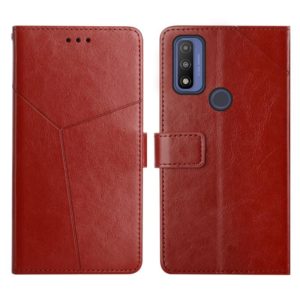 For Motorola Moto G Pure 2021 Y Stitching Horizontal Flip Leather Phone Case(Brown) (OEM)
