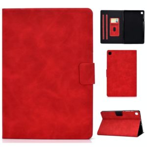For Samsung Galaxy Tab S6 Lite P610/P615 Cowhide Texture Horizontal Flip Leather Case with Holder & Card Slots & Sleep / Wake-up Function(Red) (OEM)