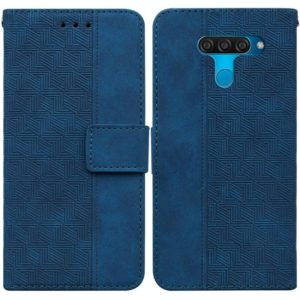 For LG K50 / Q60 Geometric Embossed Leather Phone Case(Blue) (OEM)