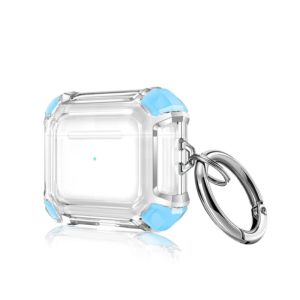 Anti-drop Transparent PC Two-color Earphone Protective Case with Hanging Loop for AirPods 3(Sky Blue) (OEM)