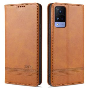 For vivo 21 AZNS Magnetic Calf Texture Horizontal Flip Leather Case with Card Slots & Holder & Wallet(Light Brown) (AZNS) (OEM)