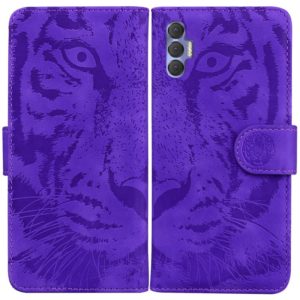 For Tecno Spark 8P Tiger Embossing Pattern Horizontal Flip Leather Phone Case(Purple) (OEM)
