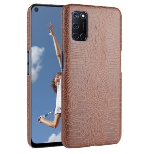 For Oppo A92/A52/A72 Shockproof Crocodile Texture PC + PU Case(Brown) (OEM)