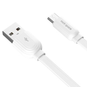 ROCK S5 2A Micro USB Charging + Data Synchronization TPE Flat Shape Data Cable, Cable Length: 1m(White) (ROCK) (OEM)