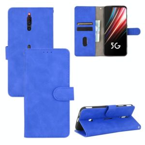 For ZTE Nubia Red Magic 5G Solid Color Skin Feel Magnetic Buckle Horizontal Flip Calf Texture PU Leather Case with Holder & Card Slots & Wallet(Blue) (OEM)