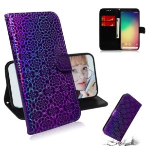 For Google Pixel 4 Solid Color Colorful Magnetic Buckle Horizontal Flip PU Leather Case with Holder & Card Slots & Wallet & Lanyard(Purple) (OEM)