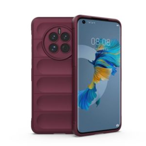 For Huawei Mate 50 Magic Shield TPU + Flannel Phone Case(Wine Red) (OEM)
