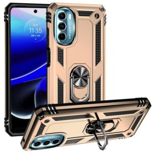 For Motorola Moto G 5G 2022 Shockproof TPU + PC Holder Phone Case(Gold) (OEM)