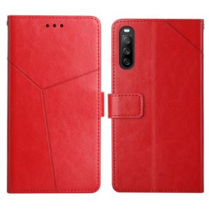 For Sony Xperia 10 III Y Stitching Horizontal Flip Leather Phone Case with Holder & Card Slots & Wallet & Photo Frame(Red) (OEM)