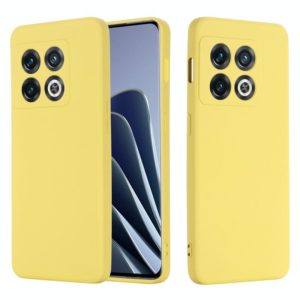 For OnePlus 10 Pro Pure Color Liquid Silicone Shockproof Phone Case(Yellow) (OEM)