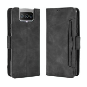 For Asus Zenfone 7 ZS670KS/Zenfone 7 Pro ZS671KS Wallet Style Skin Feel Calf Pattern Leather Case ，with Separate Card Slot(Black) (OEM)