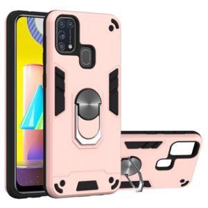 For Samsung Galaxy M31 2 in 1 Armour Series PC + TPU Protective Case with Ring Holder(Rose Gold) (OEM)