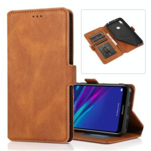 For Huawei Y6 (2019) Retro Magnetic Closing Clasp Horizontal Flip Leather Case with Holder & Card Slots & Photo Frame & Wallet(Brown) (OEM)
