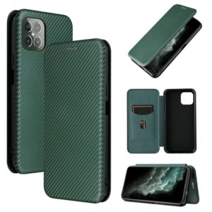 For Cubot C30 Carbon Fiber Texture Horizontal Flip TPU + PC + PU Leather Case with Card Slot(Green) (OEM)