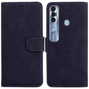 For Tecno Spark 7 Pro Skin Feel Pure Color Flip Leather Phone Case(Black) (OEM)