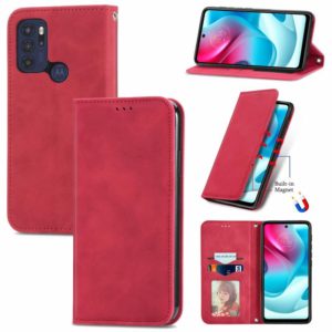 For Motorola G60 S Retro Skin Feel Business Magnetic Horizontal Flip Leather Case with Holder & Card Slots & Wallet & Photo Frame(Red) (OEM)