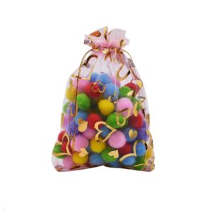 100 PCS Gift Pouches Bag Organza Bags Jewelry Candy Packaging Bags, Size:11x16cm(Pink) (OEM)