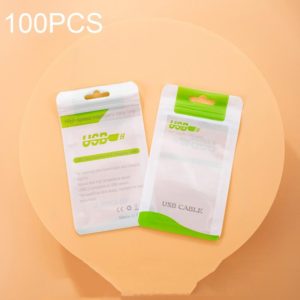 100 PCS Data Cable Packaging Bag Plastic Sealing Bag, Size:8x14cm(Green) (OEM)