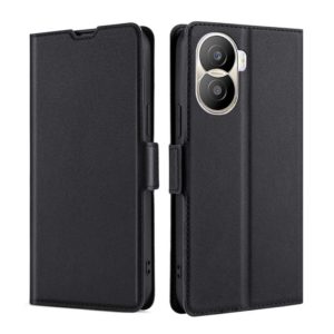 For Honor X40i Ultra-thin Voltage Side Buckle Leather Phone Case(Black) (OEM)