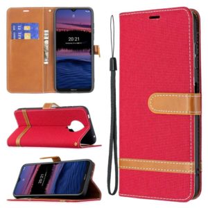 For Nokia G20 / G10 Color Matching Denim Texture Horizontal Flip Leather Case with Holder & Card Slots & Wallet & Lanyard(Red) (OEM)