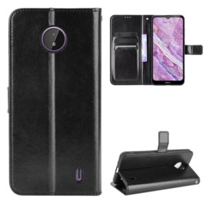 For Nokia C10 / C20 Crazy Horse Texture Horizontal Flip Leather Case with Holder & Card Slots & Lanyard(Black) (OEM)