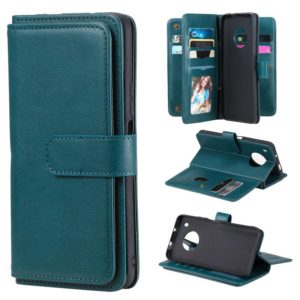 For Huawei Y9a Multifunctional Magnetic Copper Buckle Horizontal Flip Solid Color Leather Case with 10 Card Slots & Wallet & Holder & Photo Frame(Dark Green) (OEM)