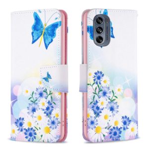 For Motorola Moto G62 Colored Drawing Pattern Leather Phone Case(Butterfly Love) (OEM)