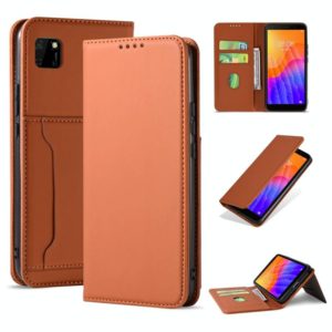For Huawei Y5P / Honor 9S Strong Magnetism Liquid Feel Horizontal Flip Leather Case with Holder & Card Slots & Wallet(Brown) (OEM)