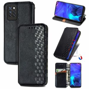 For Infinix Note 10 Pro Cubic Grid Pressed Horizontal Flip Magnetic PU Leather Case with Holder & Card Slots & Wallet(Black) (OEM)