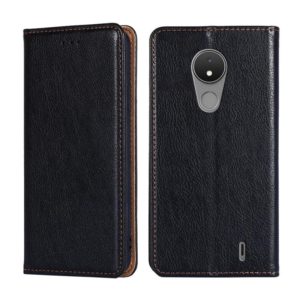 For Nokia C21 Gloss Oil Solid Color Magnetic Leather Phone Case(Black) (OEM)