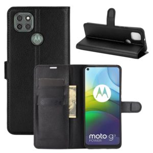 For Motorola Moto G9 Power Litchi Texture Horizontal Flip Protective Case with Holder & Card Slots & Wallet(Black) (OEM)