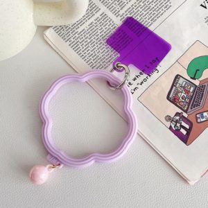 Flower-shaped Wave Phone Case Anti-lost Keychain Silicone Bracelet(Light Purple) (OEM)
