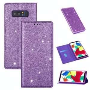 For Samsung Galaxy Note 8 Ultrathin Glitter Magnetic Horizontal Flip Leather Case with Holder & Card Slots(Purple) (OEM)