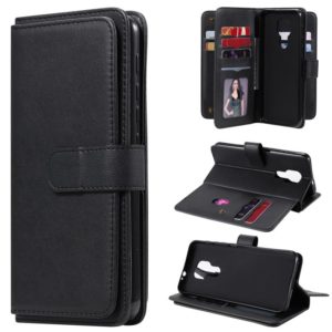 For Motorola Moto G9 Play Multifunctional Magnetic Copper Buckle Horizontal Flip Solid Color Leather Case with 10 Card Slots & Wallet & Holder & Photo Frame(Black) (OEM)