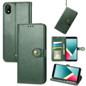 For Wiko Y61 Solid Color Leather Buckle Phone Case with Lanyard & Photo Frame & Card Slot & Wallet & Stand Function(Green) (OEM)