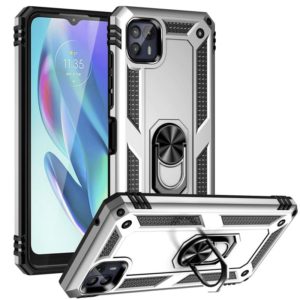 For Motorola Moto G50 5G Shockproof TPU + PC Protective Phone Case with 360 Degree Rotating Holder(Silver) (OEM)