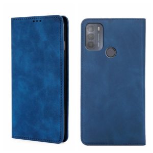 For Motorola Moto G50 Skin Feel Magnetic Horizontal Flip Leather Phone Case(Blue) (OEM)