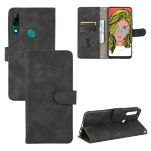 For Huawei P smart Z / Y9 Prime (2019) Solid Color Skin Feel Magnetic Buckle Horizontal Flip Calf Texture PU Leather Case with Holder & Card Slots & Wallet(Black) (OEM)