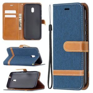 For Nokia C1 Plus Color Matching Denim Texture Horizontal Flip Leather Case with Holder & Card Slots & Wallet & Lanyard(Dark Blue) (OEM)