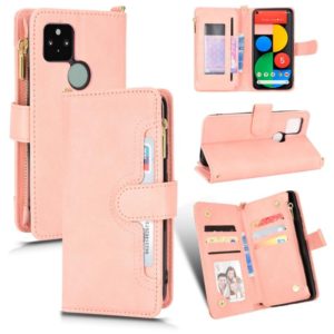 For Google Pixel 5 5G Litchi Texture Zipper Leather Phone Case(Pink) (OEM)
