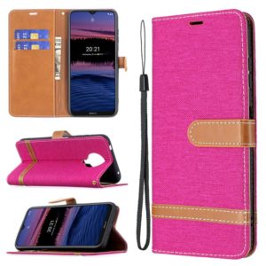 For Nokia G20 / G10 Color Matching Denim Texture Horizontal Flip Leather Case with Holder & Card Slots & Wallet & Lanyard(Rose Red) (OEM)
