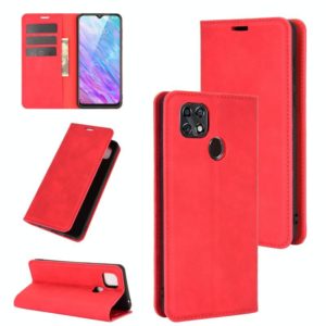 For ZTE Blade 10 Smart / Blade 20 Retro-skin Business Magnetic Suction Leather Case with Holder & Card Slots & Wallet(Red) (OEM)