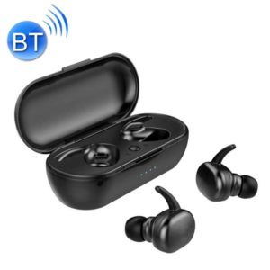 TWS-4 IPX5 Waterproof Bluetooth 5.0 Touch Wireless Bluetooth Earphone with Charging Box, Support HD Call & Voice Prompts(Black) (OEM)