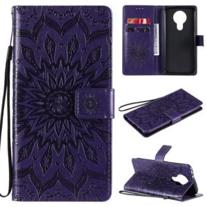 For Nokia 3.4 Sun Embossing Pattern Horizontal Flip Leather Case with Card Slot & Holder & Wallet & Lanyard(Purple) (OEM)